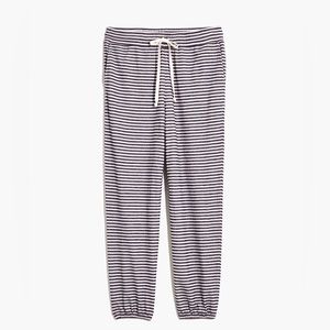 Madewell EUC Striped Saunter Lounge Pant in Indigo Blue Size XL
